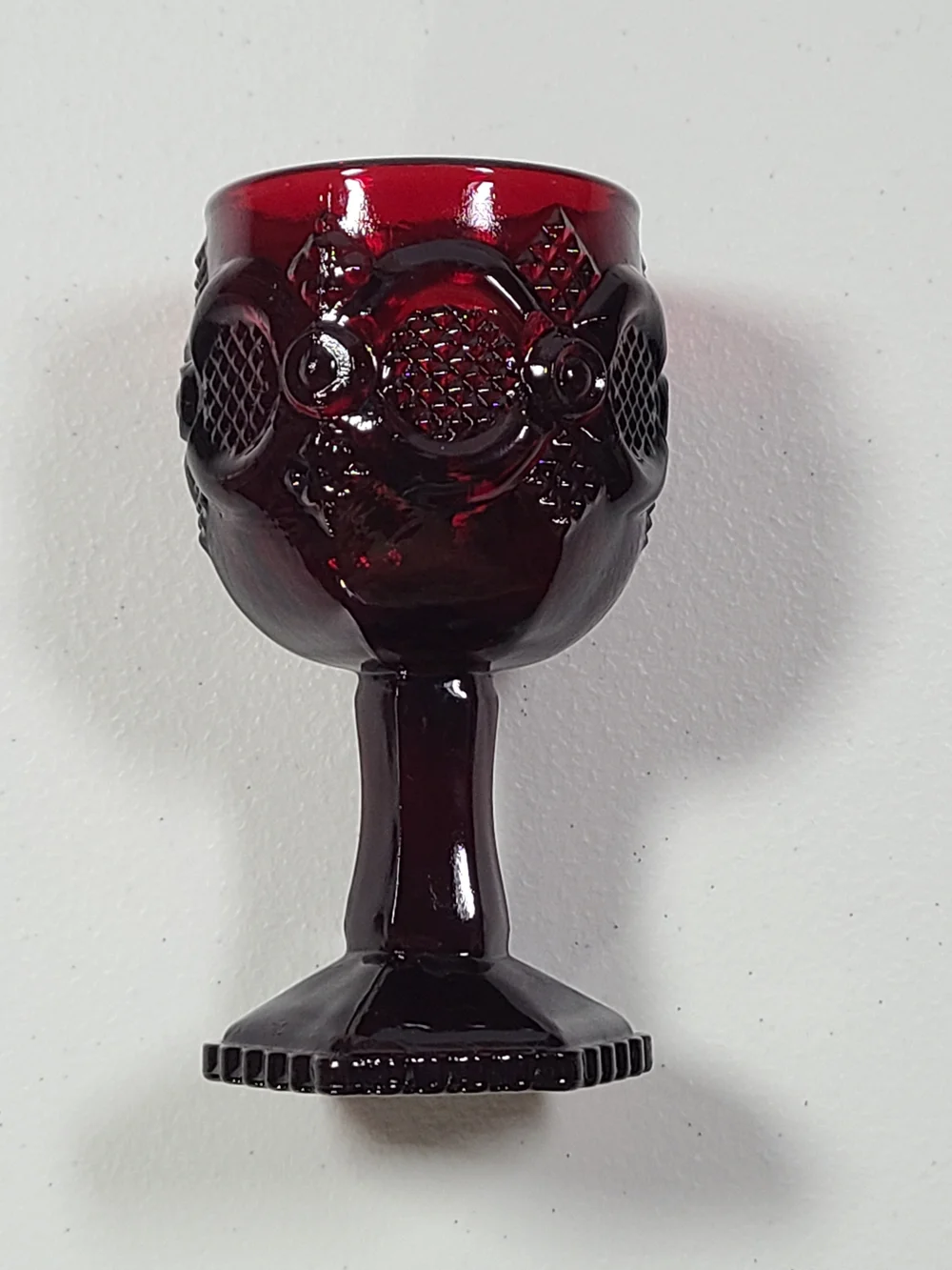 Vintage Avon Cape Cod 1896 Ruby Red Wine Goblets
